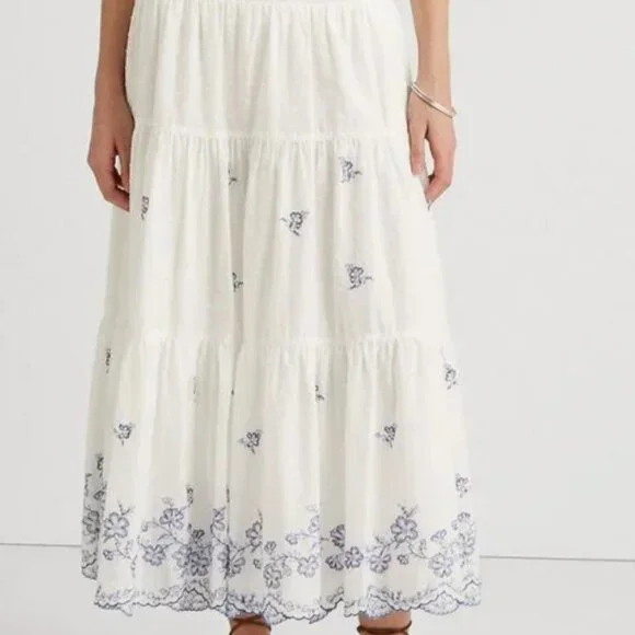 Ralph Lauren White and Blue skirt - Picture 2 of 8